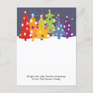 Colorful Fun Rainbow kerstbomen Feestdagenkaart