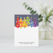 Colorful Fun Rainbow kerstbomen Feestdagenkaart (Staand voorkant)