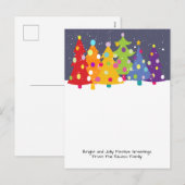 Colorful Fun Rainbow kerstbomen Feestdagenkaart (Voorkant / Achterkant)