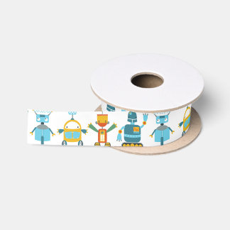 Colorful Fun Robots voor kinderen Satijnen Lint