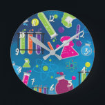 Colorful Fun Science Chemistry Persoonlijke Kantoo Ronde Klok<br><div class="desc">Pas aan met om het even welke tekst.</div>
