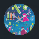 Colorful Fun Science Chemistry Persoonlijke Kantoo Ronde Klok<br><div class="desc">Pas aan met om het even welke tekst.</div>