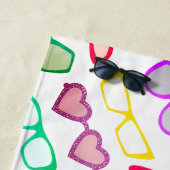 Colorful Fun Sunglazen Patroon Strandlaken (In situ)