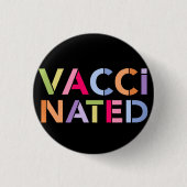 Colorful Fun Vaccinated Badge Button (Voorkant)