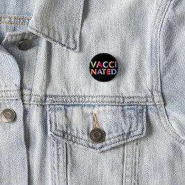 Colorful Fun Vaccinated Badge Button