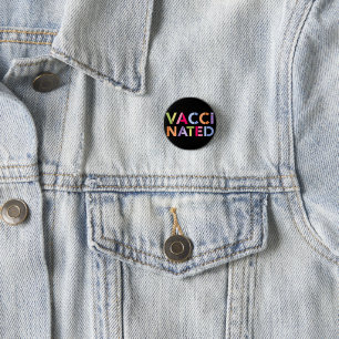Colorful Fun Vaccinated Badge Button