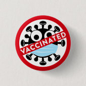 Colorful Fun Vaccinated Badge Button (Voorkant)