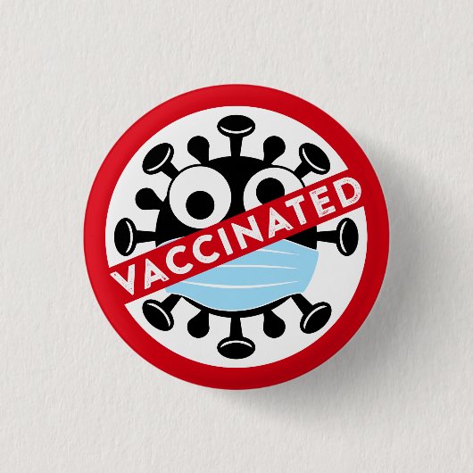 Colorful Fun Vaccinated Badge Button (Voorkant)
