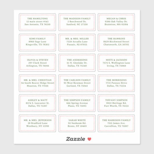 Colorful Fun Wedding Guest Recipient Name Address Sticker (Vel)