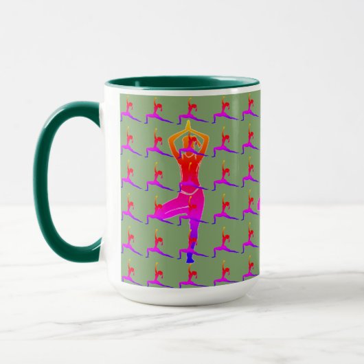 Colorful 'Fun Yoga Design' Combo Coffee Mok/Cup Mok (Links)