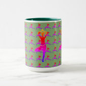 Colorful 'Fun Yoga Design' Combo Coffee Mok/Cup Mok (Midden)