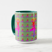 Colorful 'Fun Yoga Design' Combo Coffee Mok/Cup Mok (Voorkant links)