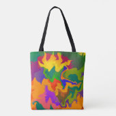 Colorful Funky Abstract Swirly Camouflage Tote Bag (Achterkant)