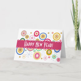 Colorful Funky Circles Feestdagen Kaart