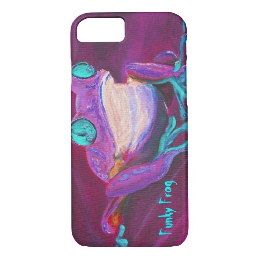 Colorful funky frog iPhone 7 hoesje (Achterkant)