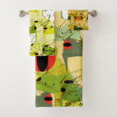 Colorful Funky Frogs Bad Handdoek (Insitu)