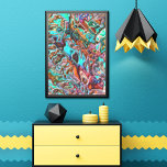 Colorful Funky Fun Faux 3D Blur Waves Art Patroon Poster<br><div class="desc">Prachtige hedendaagse kleurrijke wazige golven. Een elegant, stijlvol en eclectisch minimalistisch ontwerp voor de artistieke interieurontwerper, de artistieke decorator van het interieur, de populaire heuptrendsetter, de retro-kunststijl of de abstracte digitale geometrische motief minnaar. Pas dit ontwerp aan met uw interieurkleuren en decoreer uw muur met iets exclusief en uniek op...</div>