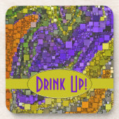 Colorful Funky Liquid Wave Artwork gepersonaliseer Bier Onderzetter (Voorkant)