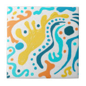 Colorful Funky Modern Abstract Tegeltje (Voorkant)