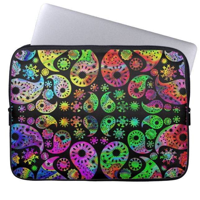 Colorful Funky Paisley Pattern. Laptop Sleeve (Voorkant)
