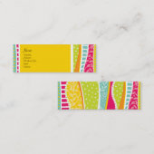 Colorful Funky Profile Card Mini Visitekaartje (Voorkant / Achterkant)