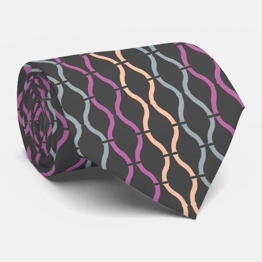 Colorful Funky Retro Geometric Pattern 3a Stropdas (Opgerold)