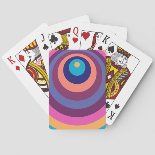 Colorful Funky Stripes Modern Geometric Pattern Pokerkaarten (Achterkant)