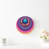 Colorful Funky Stripes Modern Geometric Pattern Ronde Klok (Huis)