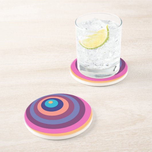 Colorful Funky Stripes Modern Geometric Pattern Zandsteen Onderzetter (Zijkant)