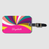 Colorful Funky Stripes Pattern Bagagelabel (Voorkant (horizontaal))