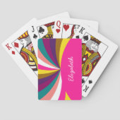 Colorful Funky Stripes Pattern Pokerkaarten (Achterkant)