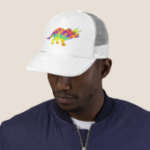 Colorful Funky Triceratops Cute Dinosaur Art Trucker Pet (In situ)