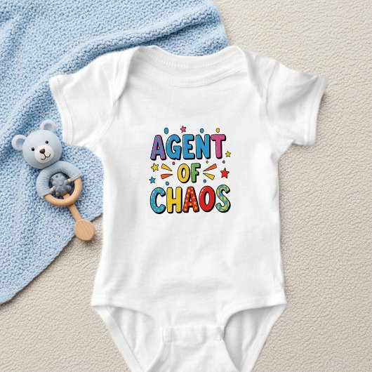 Colorful Funny Baby Bodysuit – White