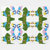 Colorful Funny Bird Pattern Kids Throw Blanket Fleece Deken (Voorkant (Horizontaal))