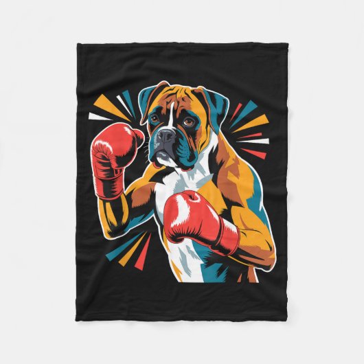 Colorful Funny Boxing Dog Lovers Kickboxing Boxer  Fleece Deken (Voorkant)