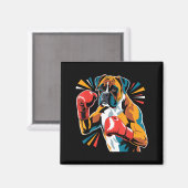 Colorful Funny Boxing Dog Lovers Kickboxing Boxer  Magneet (Voorkant / Achterkant)