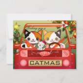 Colorful Funny Cat Catmas nieuwjaarskaart Feestdagenkaart (Voorkant)