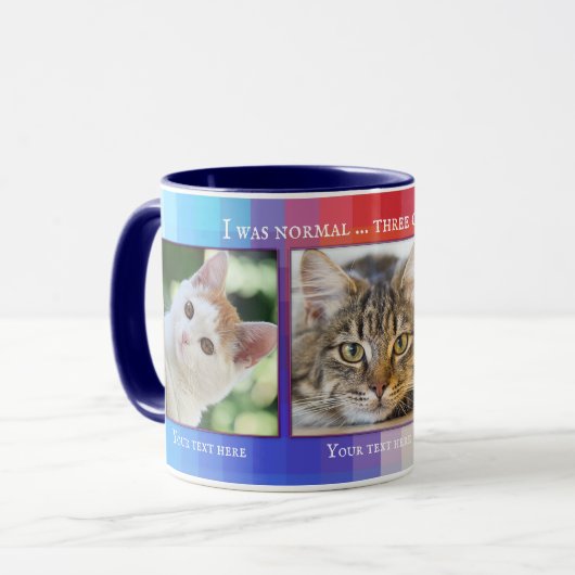 Colorful Funny Cats Custom Photo Mok (Voorkant links)