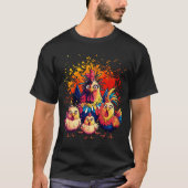 Colorful Funny Chicken Art  T-shirt (Voorkant)