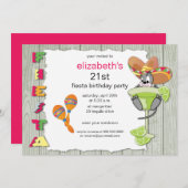 Colorful Funny Fiesta Birthday Uitnodiging (Voorkant / Achterkant)