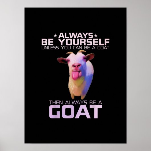 Colorful Funny Goat Gift Poster (Voorkant)