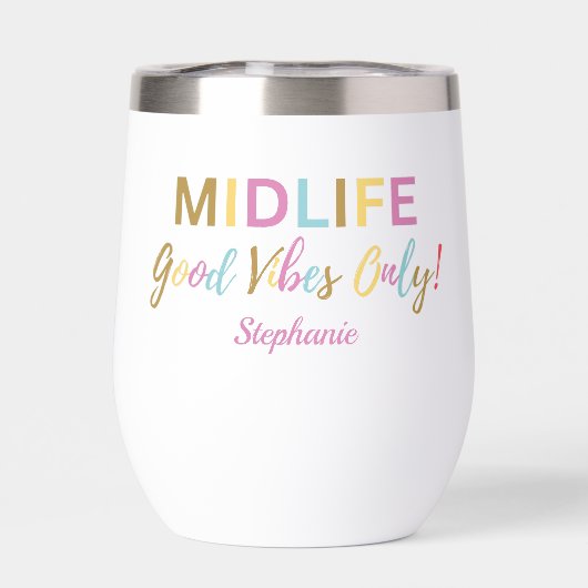 Colorful Funny Midlife Good Vibes 50th Birthday (Achterkant)