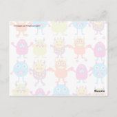 Colorful Funny Monster Party Creath Bash Briefkaart (Achterkant)