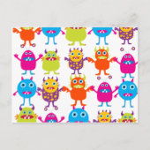 Colorful Funny Monster Party Creath Bash Briefkaart (Voorkant)