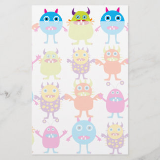 Colorful Funny Monster Party Creath Bash Briefpapier