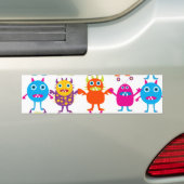 Colorful Funny Monster Party Creath Bash Bumpersticker (Op auto)