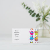 Colorful Funny Monster Party Creath Bash Visitekaartje (Staand voorkant)