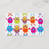 Colorful Funny Monster Party Creath Bash Visitekaartje (Achterkant)