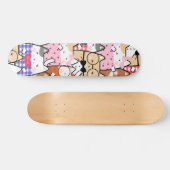 Colorful Funny Nerdy Cats Kitten Pattern Whimsical Persoonlijk Skateboard (Horizontaal)