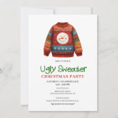 Colorful Funny Ugly Sweater Xmas Invitation Kaart (Voorkant)